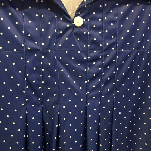 Bridge Gate Polyester Nightgown Sz B8 Blue w/Poka Dots Grandmacore - Picture 4 of 7